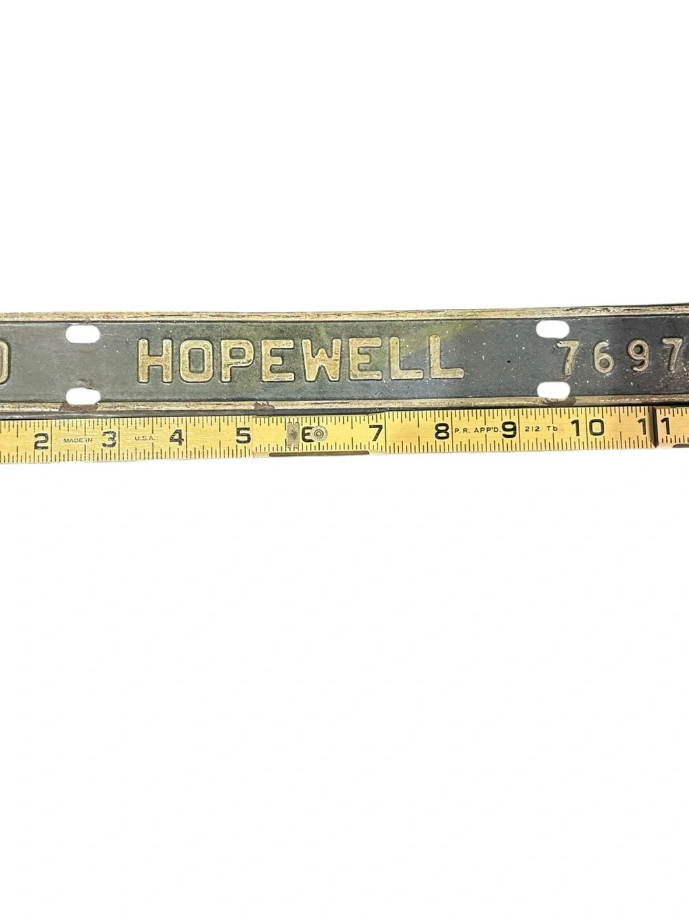 1970 Hopewell Virginia license plate attachment or topper 7697